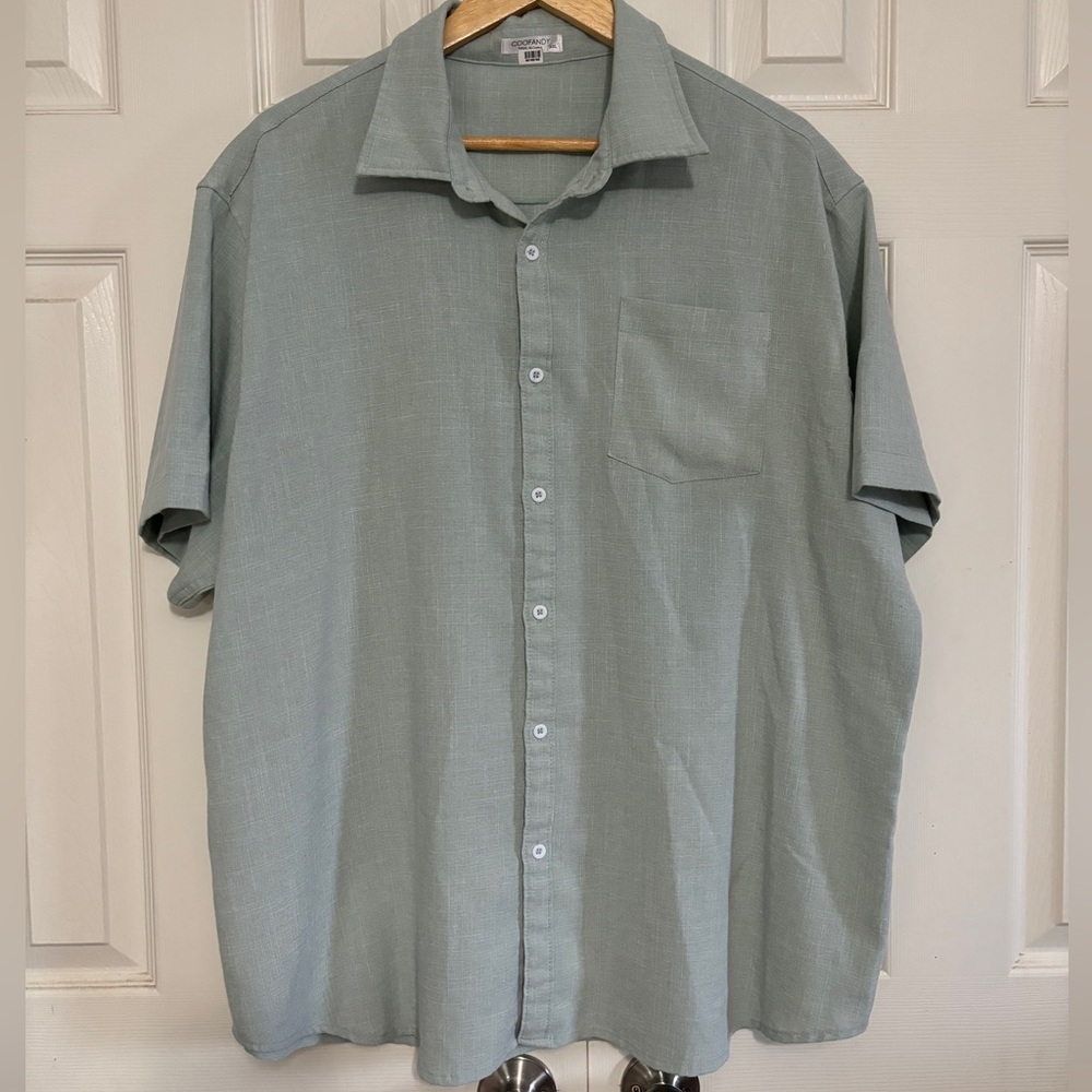 Men's Linen Blend Casual Button Down sz XXL